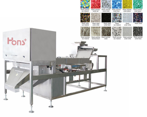 CCD Plastic Flake / Bottles Belt Color Sorting Machine 500kg/H Remote Control