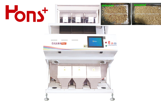 3 Chutes CCD Cashew Nut Color Sorter Intelligent Lighting