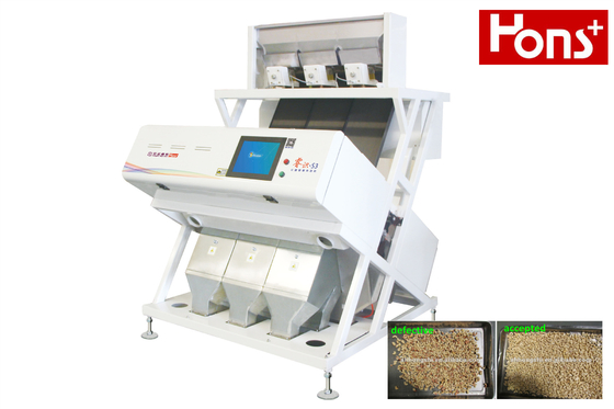 3 Chutes CCD Cashew Nut Color Sorter Intelligent Lighting