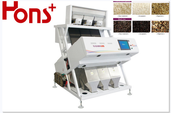 3 Chutes Optical CCD Rice Color Sorter Machine Intelligent LED Source