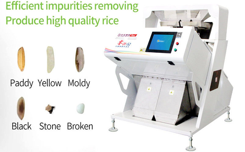 5400 Pixel CCD Camera Color Sorting Machine With 2 Chutes And Power 2.0 KW Voltage 220V 60HZ