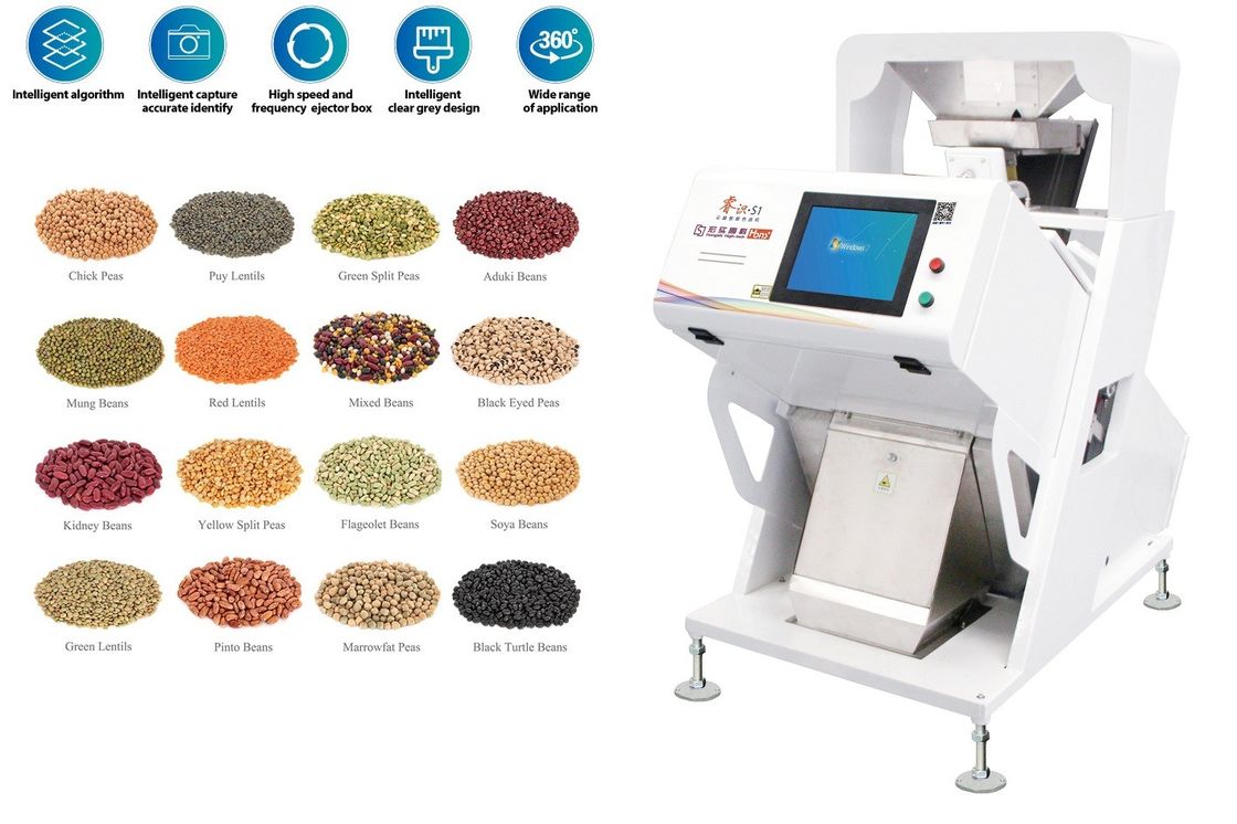 Single Chute CCD Color Sorter For Cereal Processing With Power 1.5KW & Weight 350KG