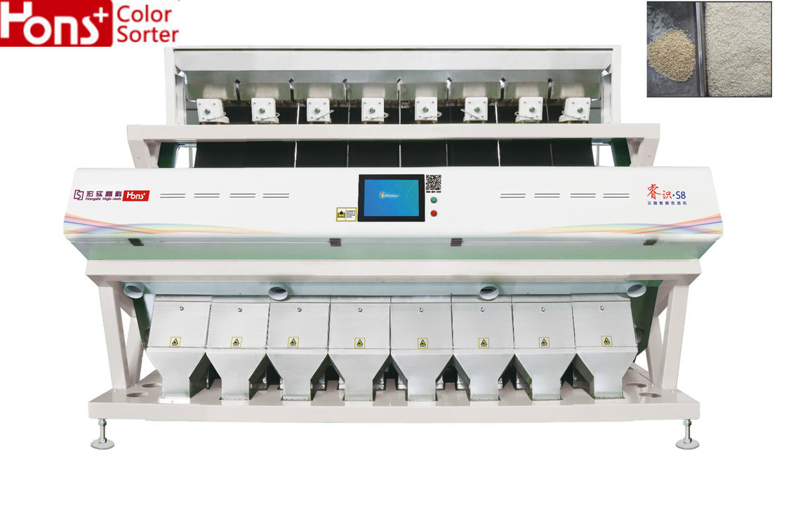Large CCD Sensor 8 Chutes Color Sorting Machine For Grain Rice