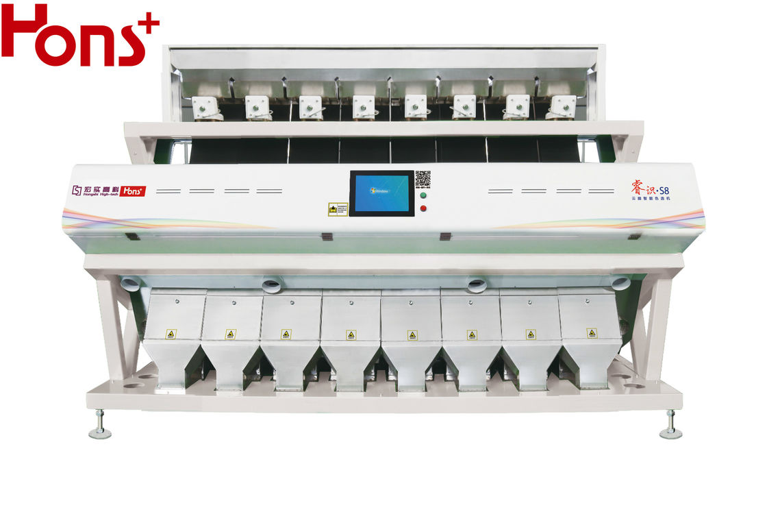 Intelligent 7t/H 8 Chutes Rice CCD Color Sorter With Shell